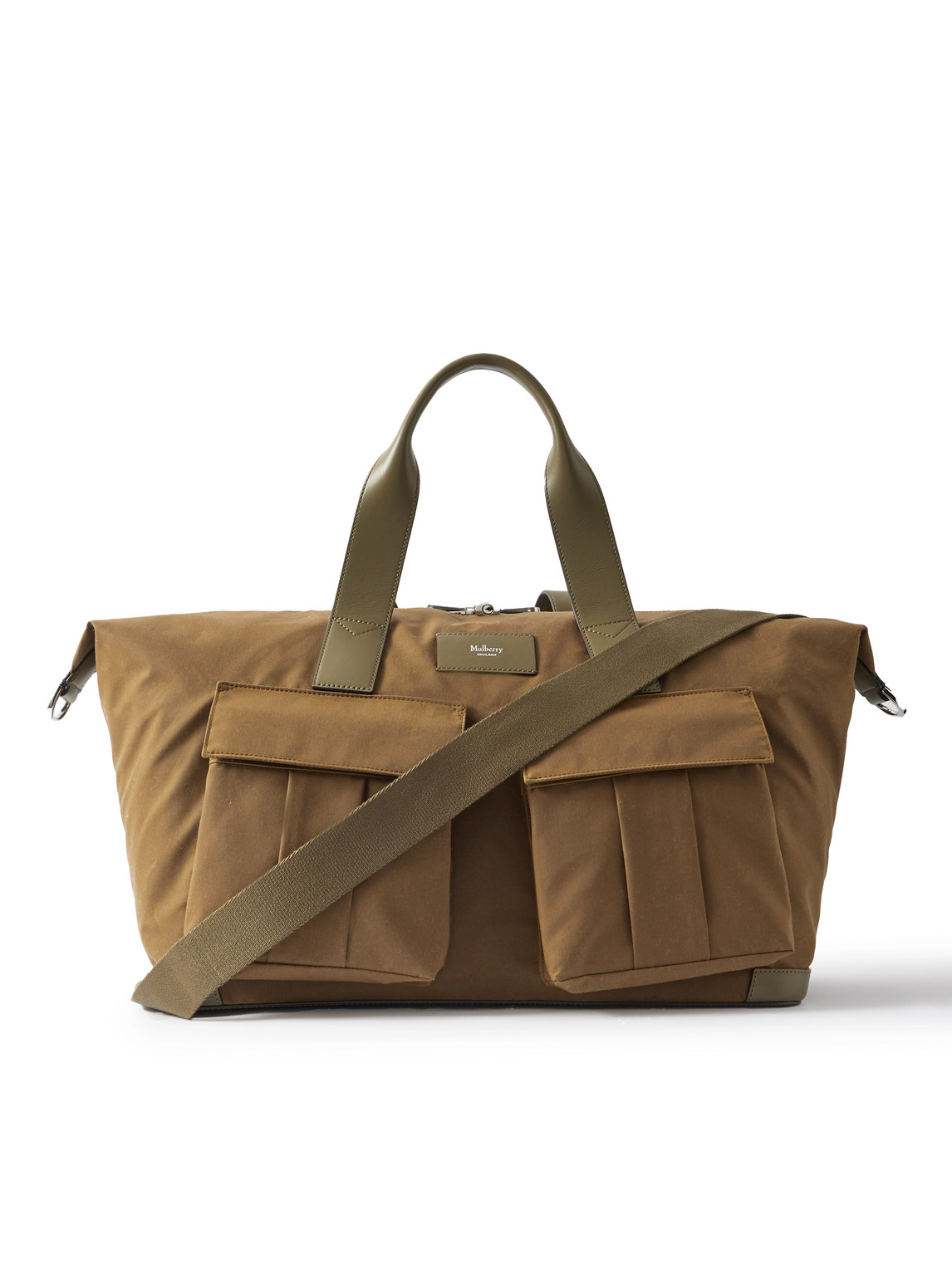 Mulberry Leather-trimmed Waxed-cotton Weekend Bag