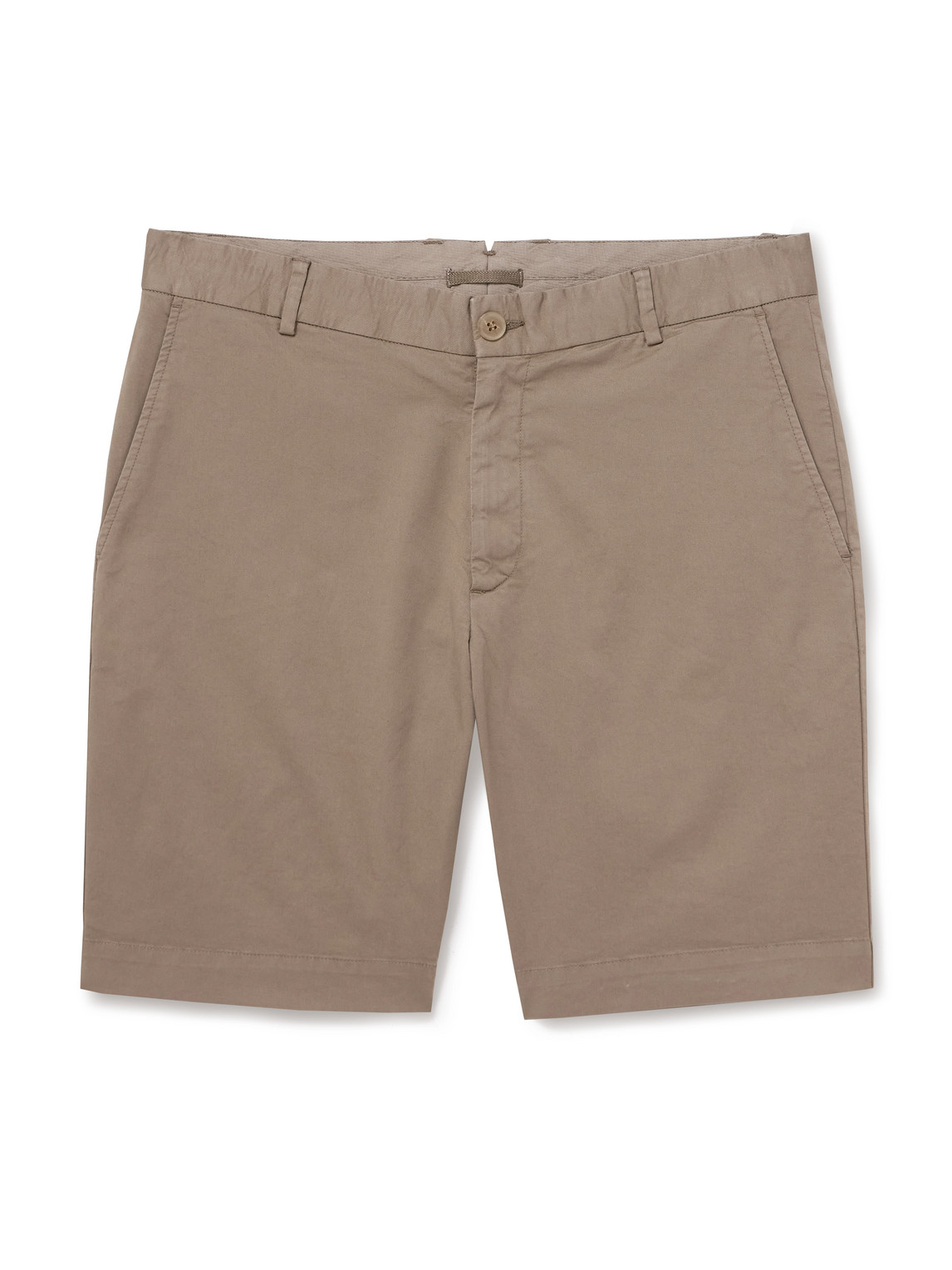 Straight-Leg Garment-Dyed Cotton-Blend Twill Chino Shorts
