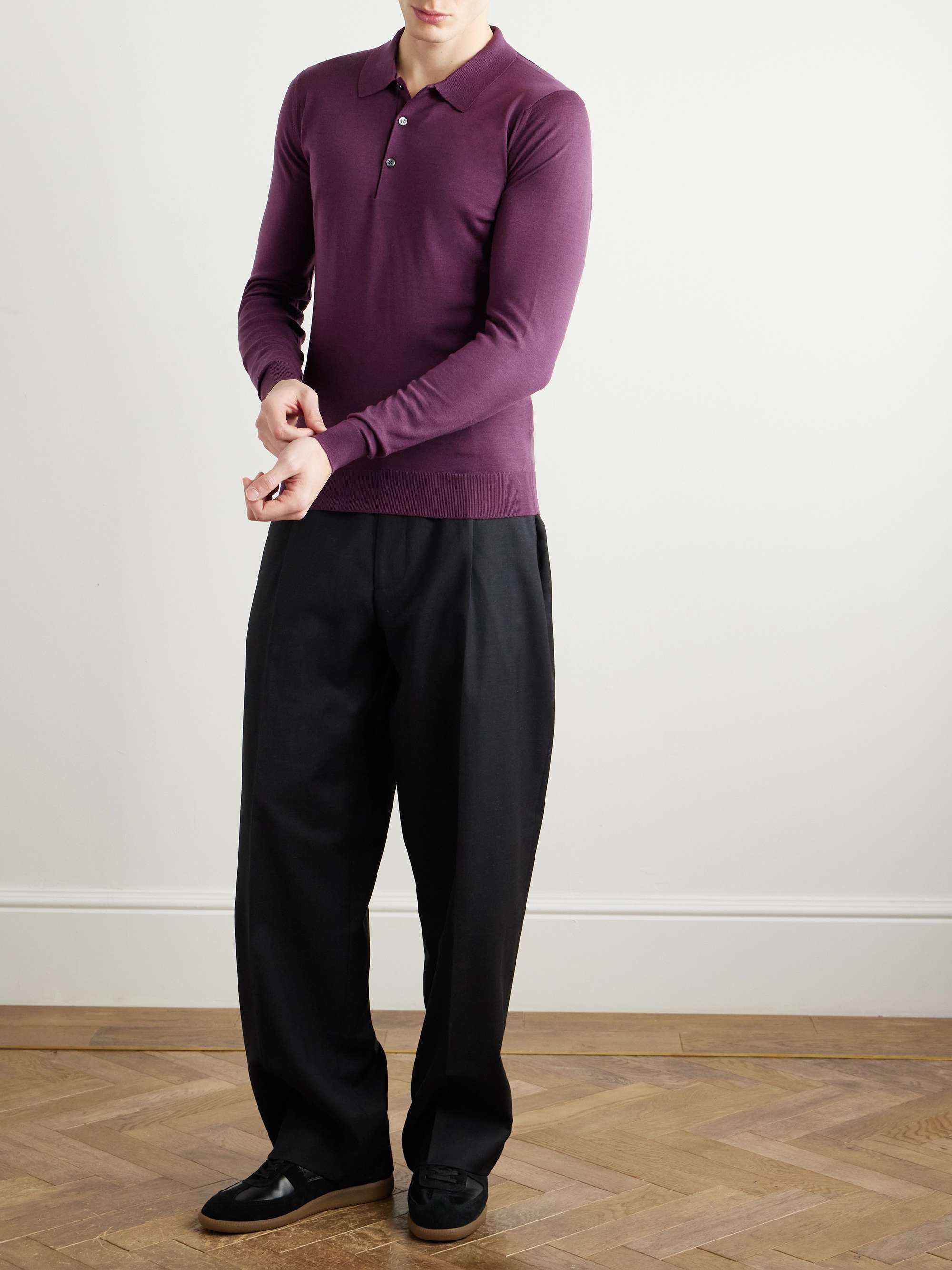JOHN SMEDLEY Belper Slim-Fit Merino Wool Polo Shirt