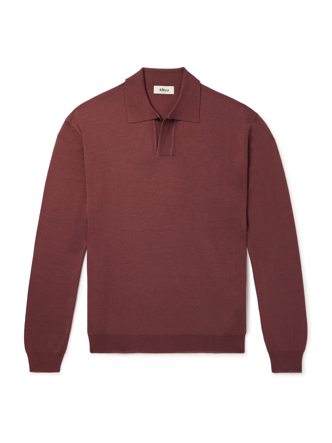 Altea Slim-fit Wool Polo Shirt In Brown