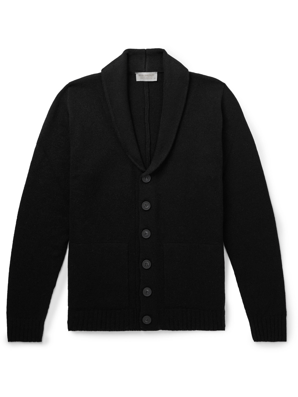 John Smedley Rockford Shawl-collar Recycled-cashmere And Merino Wool-blend Cardigan In Black