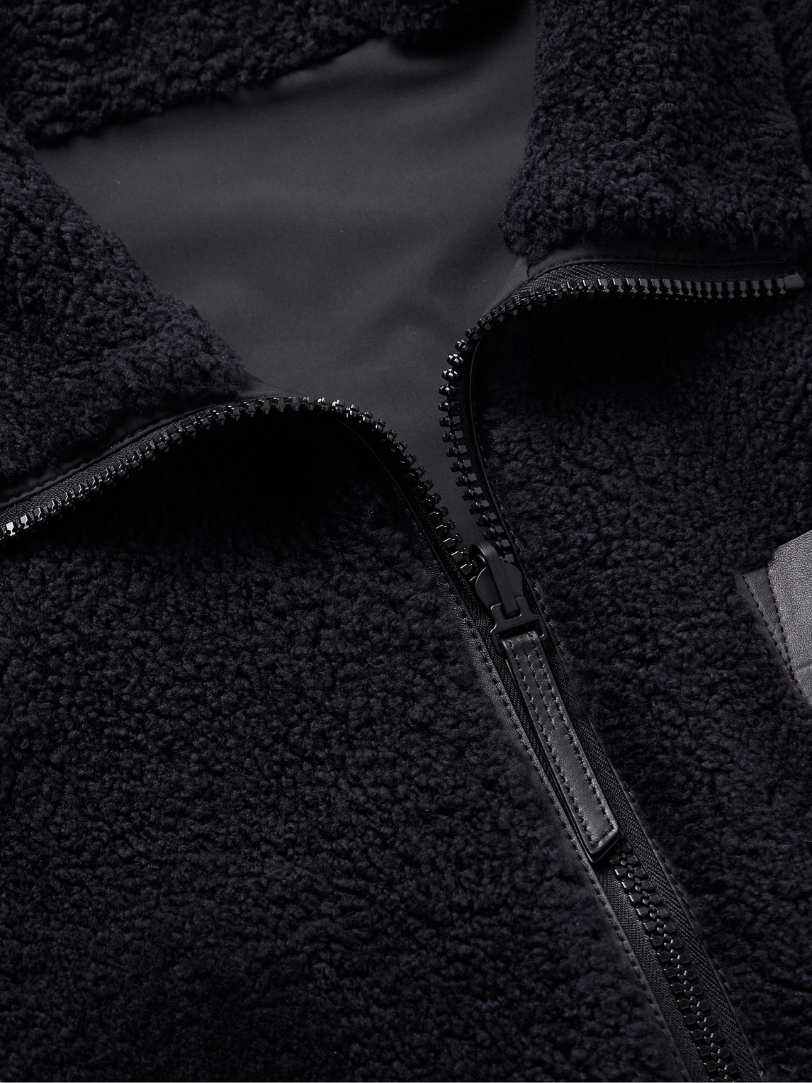 Shop Yves Salomon Reversible Leather-trimmed Shearling And Shell Jacket In Black
