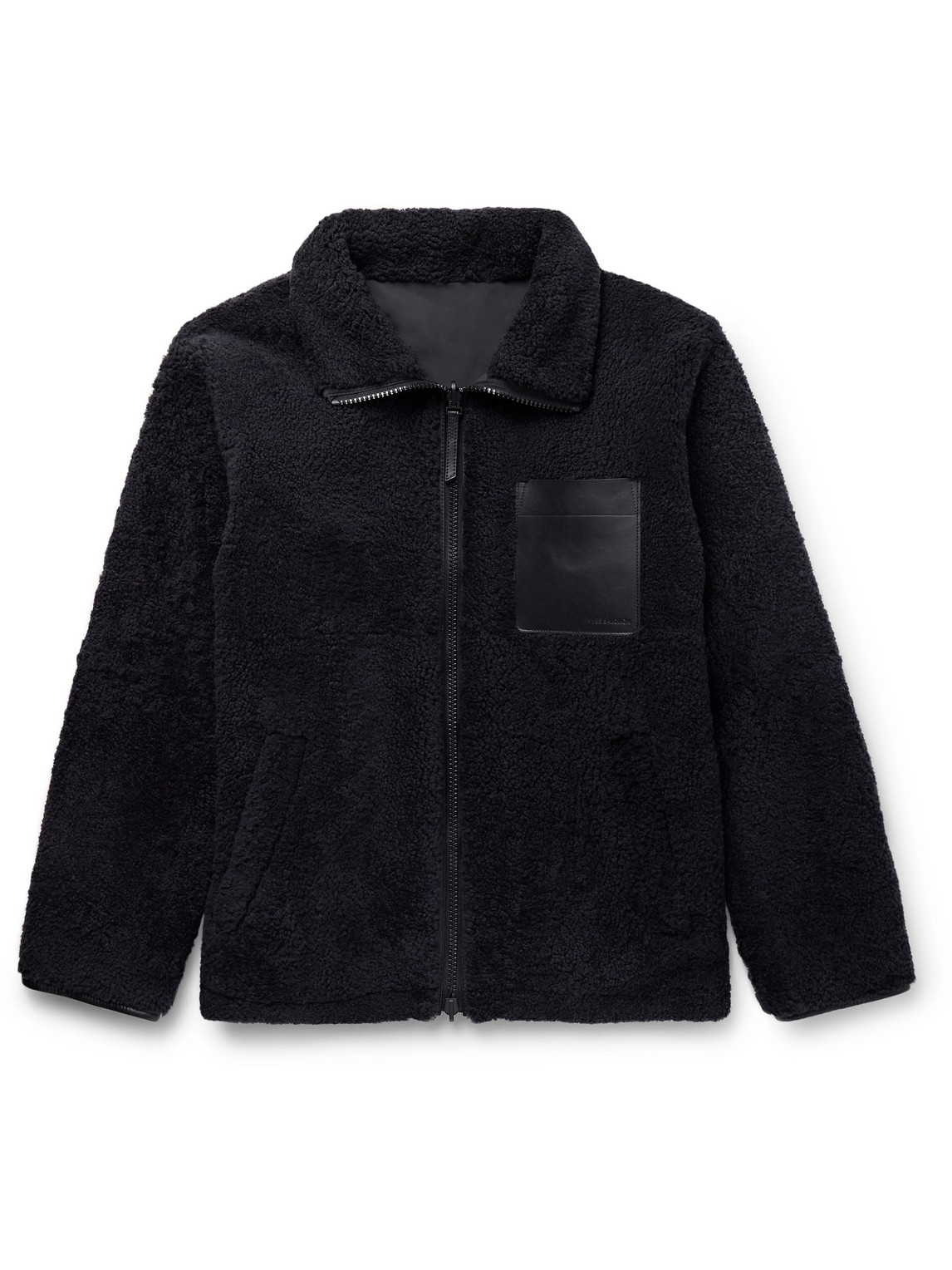 Yves Salomon Reversible Leather-trimmed Shearling And Shell Jacket In Black