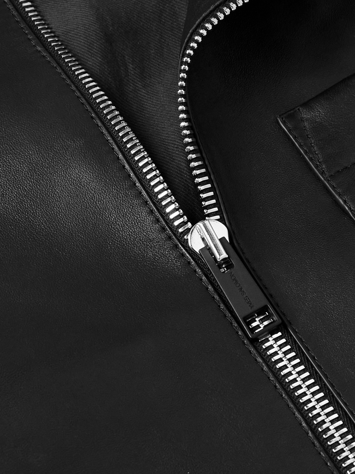 Shop Yves Salomon Leather Jacket In Black