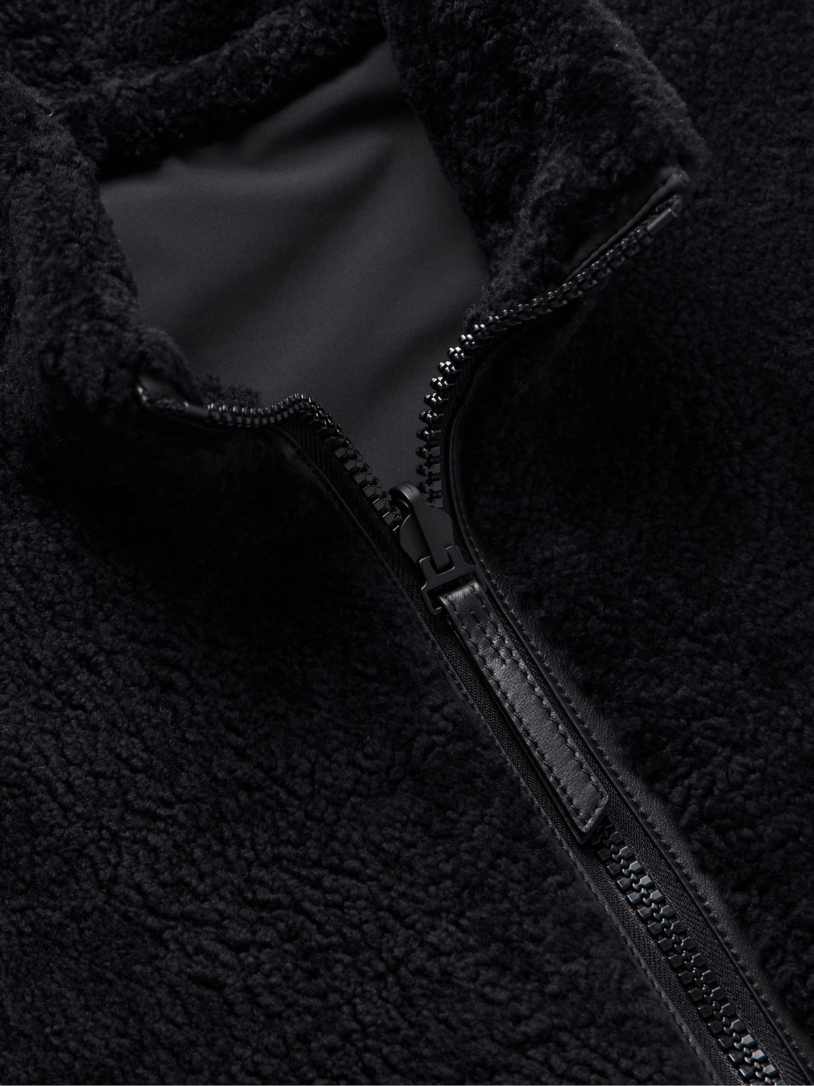 Shop Yves Salomon Reversible Leather-trimmed Shearling And Shell Gilet In Black