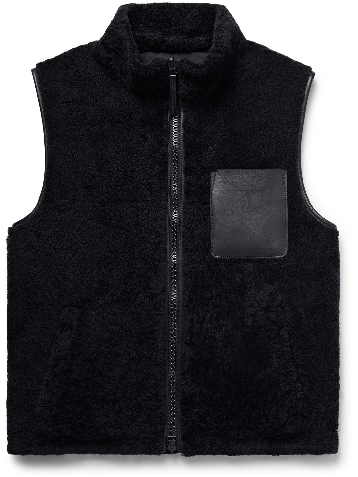 Yves Salomon Reversible Leather-trimmed Shearling And Shell Gilet In Black