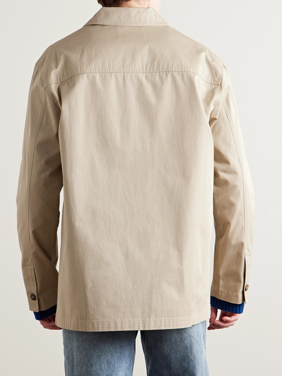 Shop Yves Salomon Cotton-gabardine Jacket In Neutrals