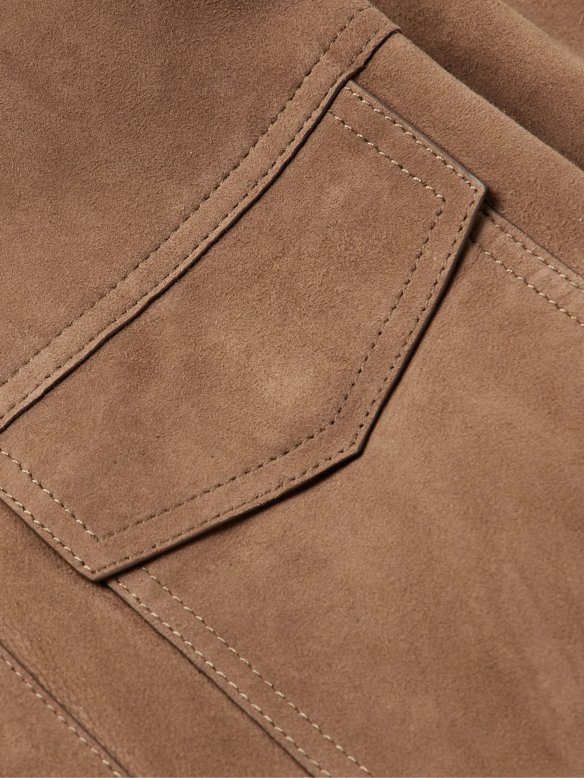 Shop Yves Salomon Suede Jacket In Brown