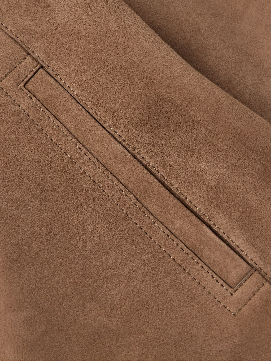 Shop Yves Salomon Suede Jacket In Brown