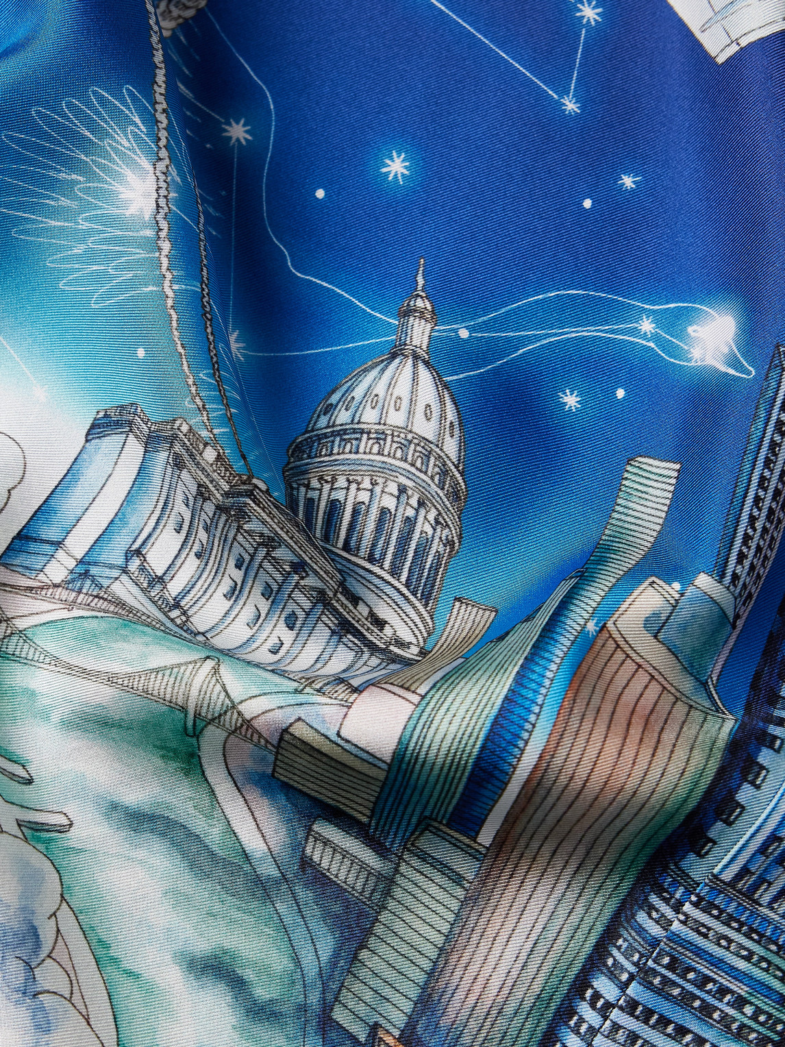 Casablanca Mens Vol De Nuit Classic Long-sleeve Silk Shirt Xl In Blue