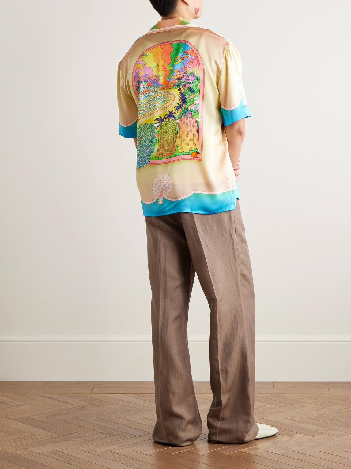Casablanca Silk Short Sleeve Printed Shirt