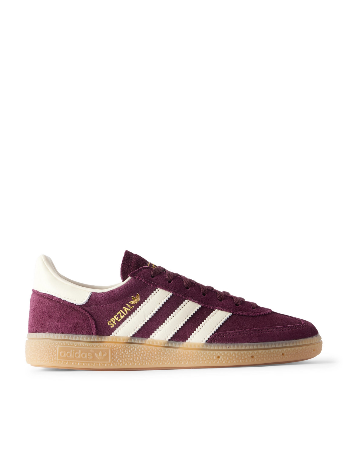 Adidas Originals Handball Spezial Leather-trimmed Suede Sneakers In Burgundy