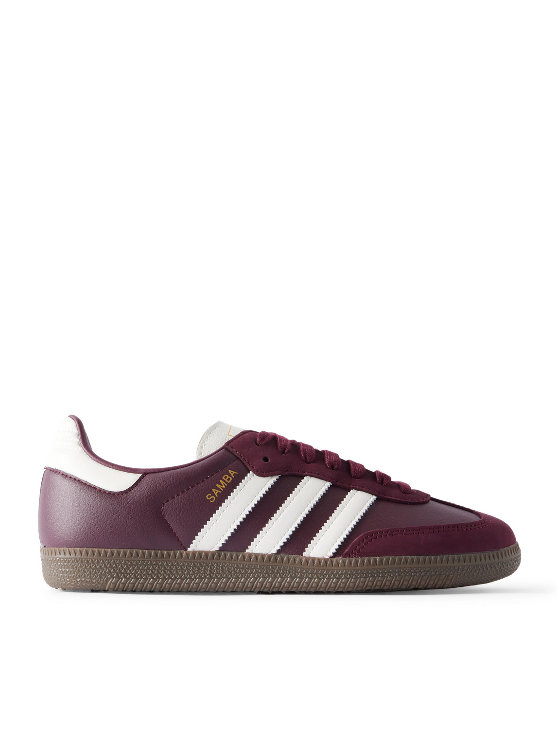 Adidas Originals Samba Og Nubuck-trimmed Leather Sneakers In Burgundy