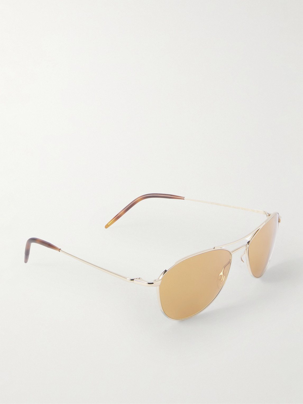 Oliver Peoples Aero Ii Aviator-style Gold-tone Sunglasses