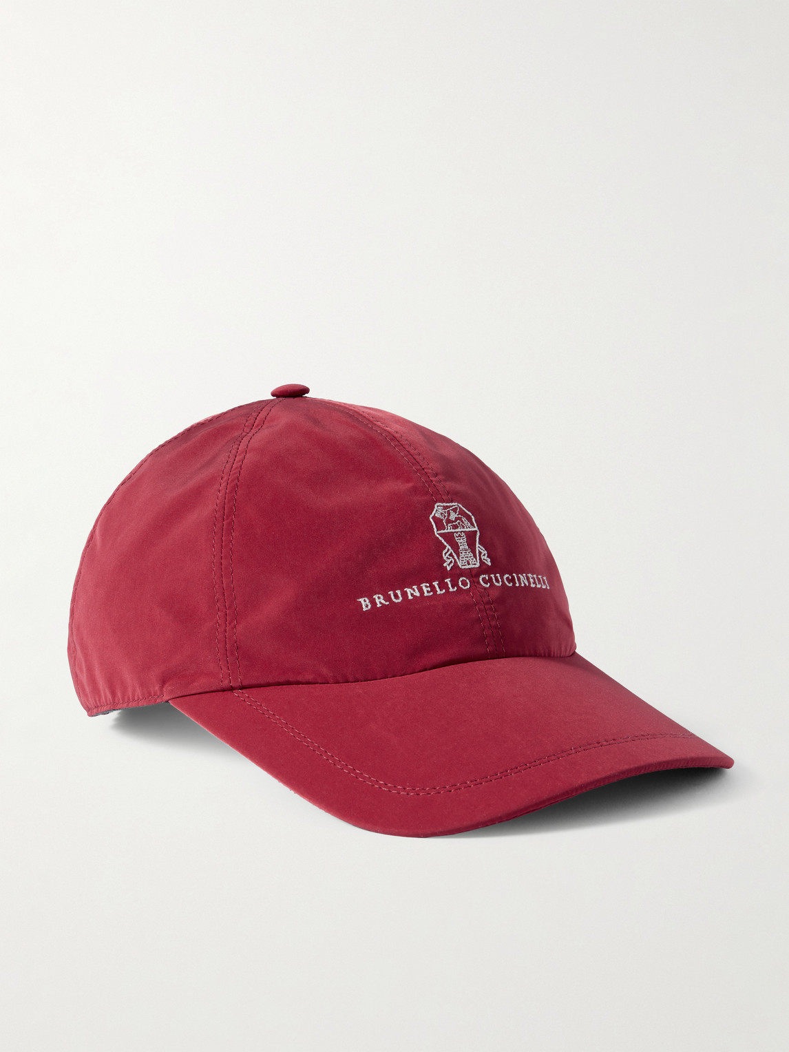Brunello Cucinelli Logo-embroidered Cotton-twill Baseball Cap In Red