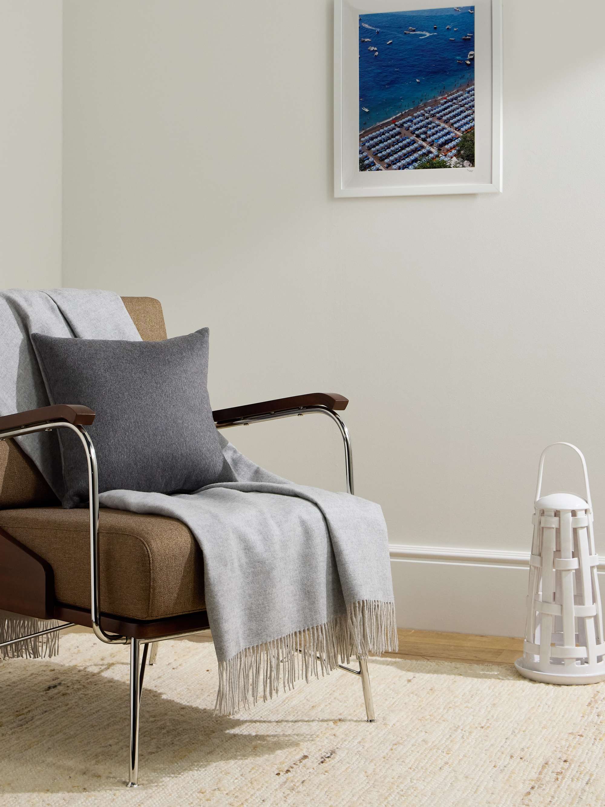 BRUNELLO CUCINELLI Fringed Cashmere and Silk-Blend Throw
