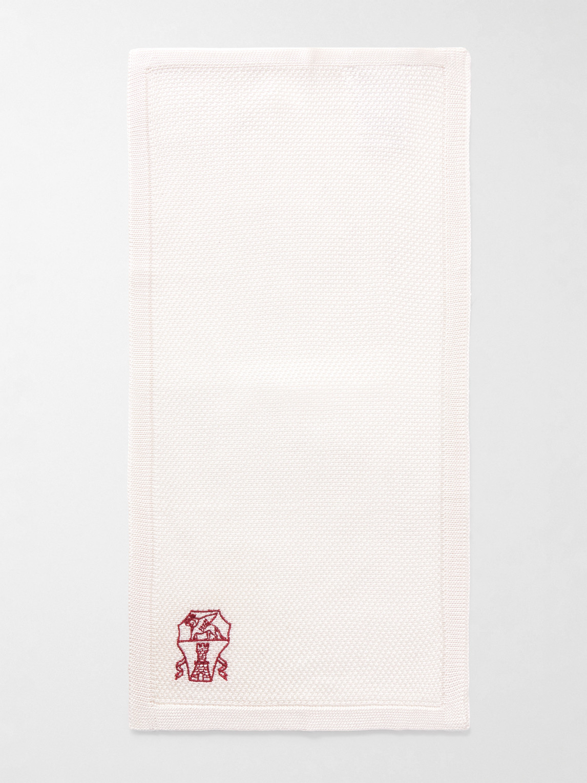 Brunello Cucinelli Logo-embroidered Knitted Silk Pocket Square