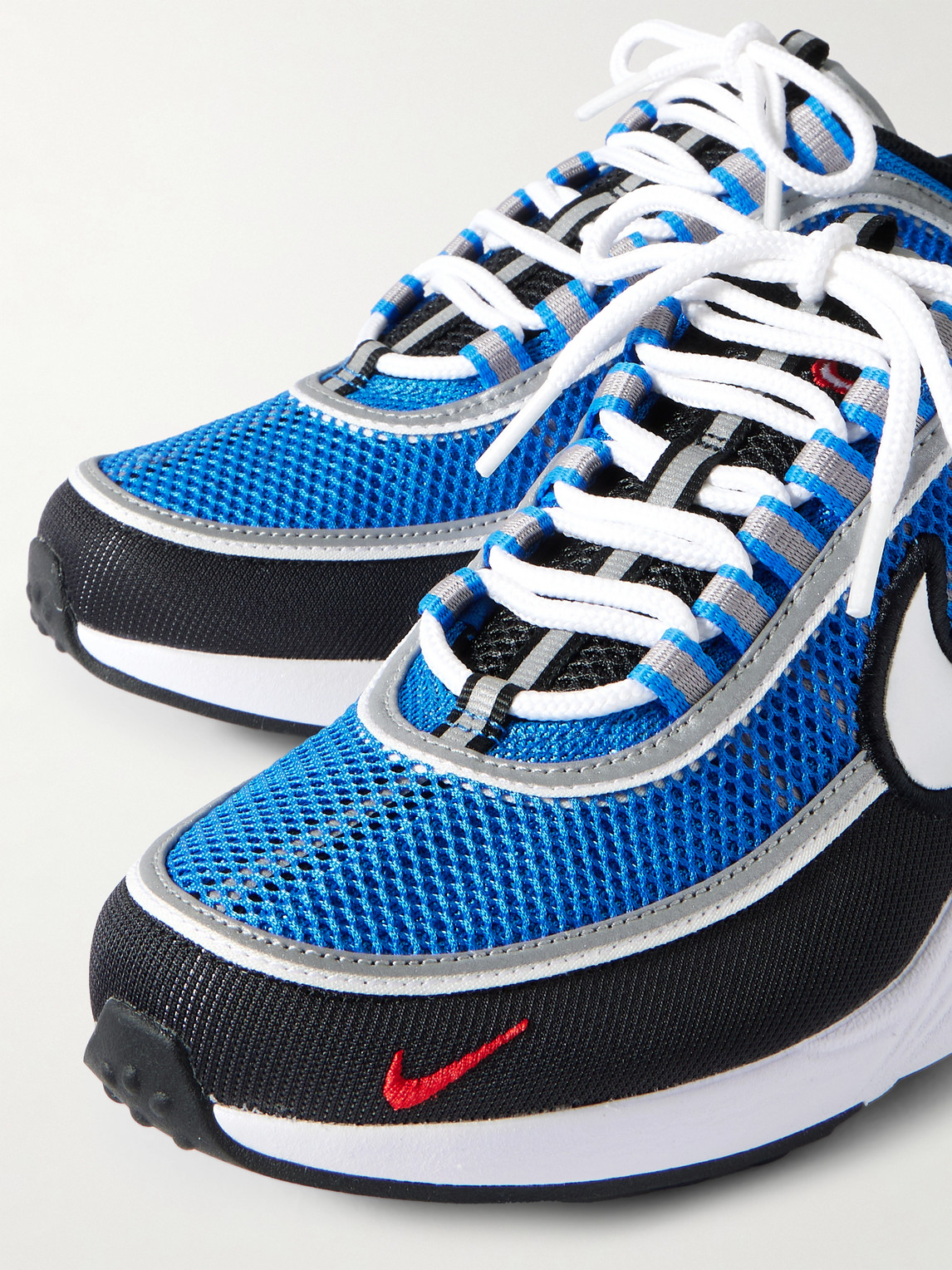 Shop Nike Air Zoom Spiridon Rubber-trimmed Mesh Sneakers In Blue