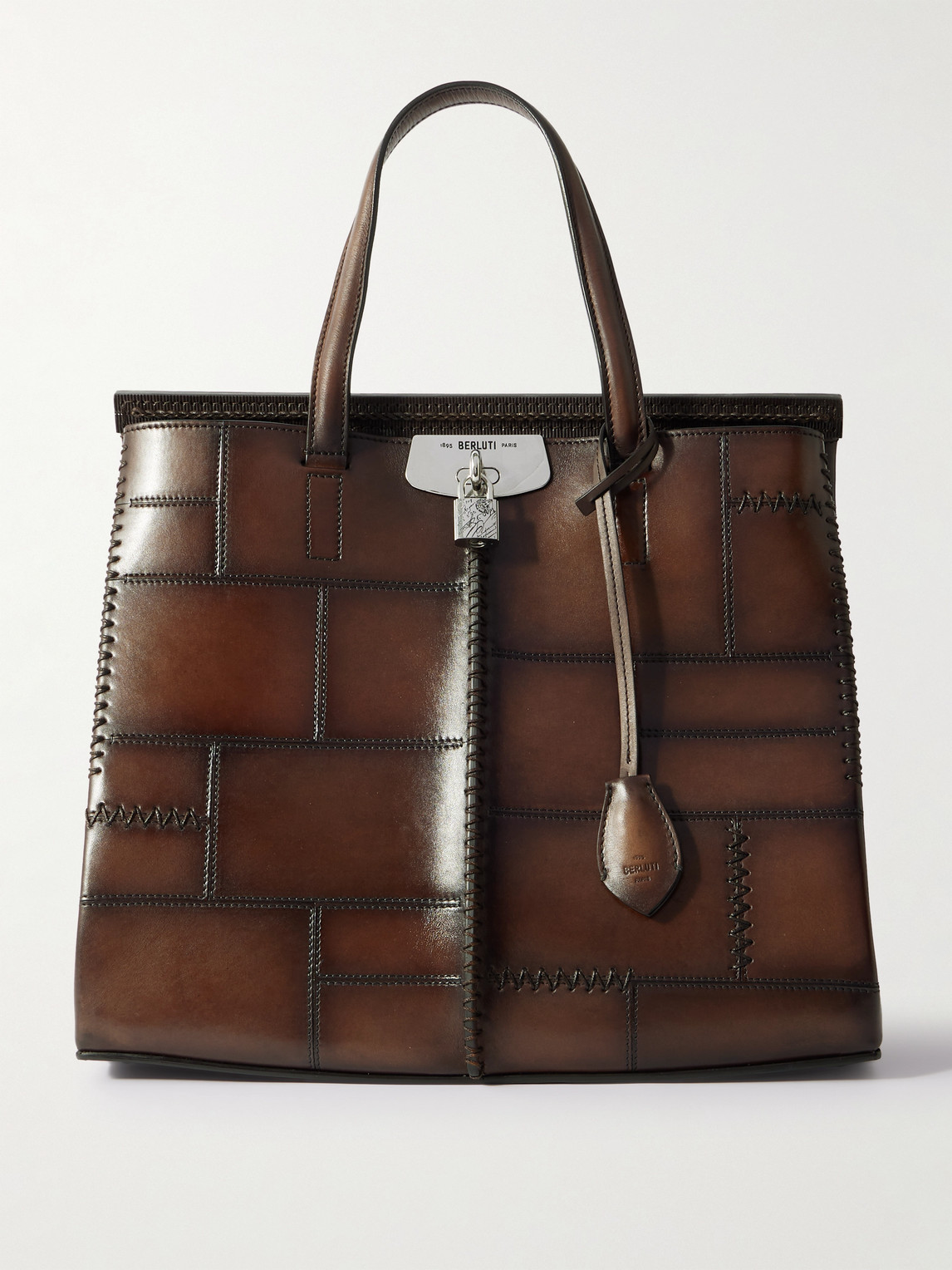 Berluti Luti 38 Patchwork Venezia Mosaico Leather Tote Bag - Men