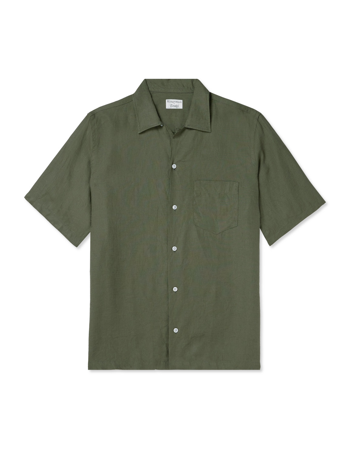 Drake's Convertible-Collar Linen Shirt