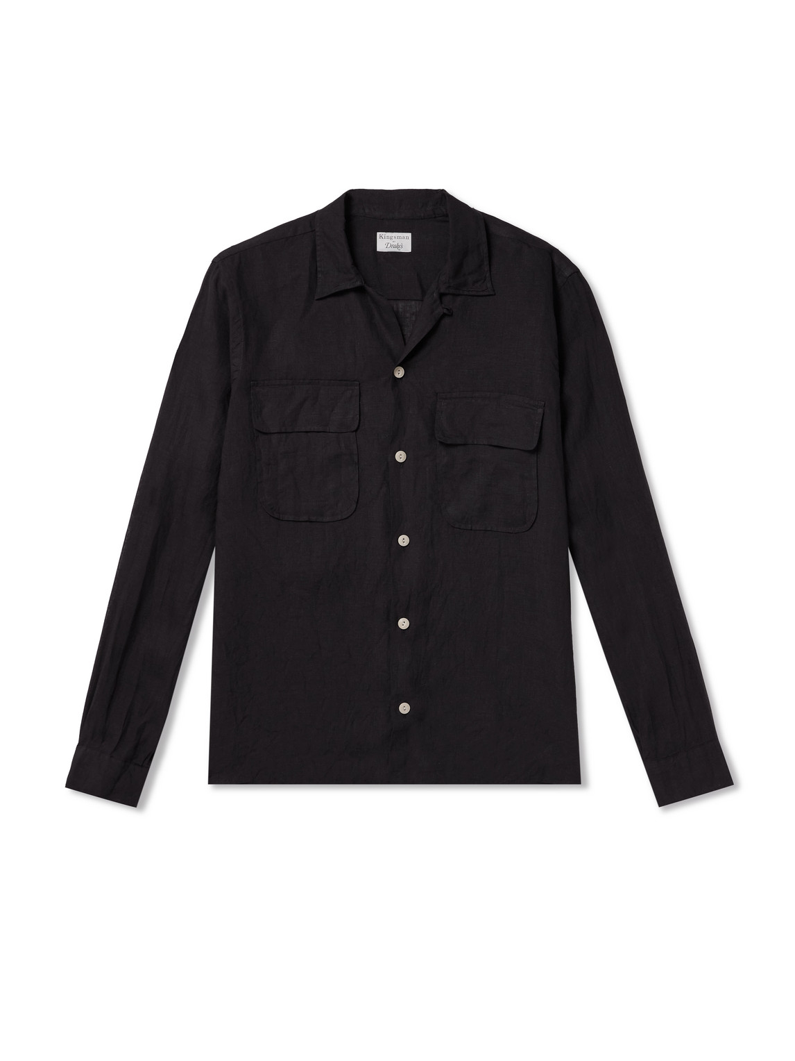 Drake's Convertible-Collar Linen Shirt