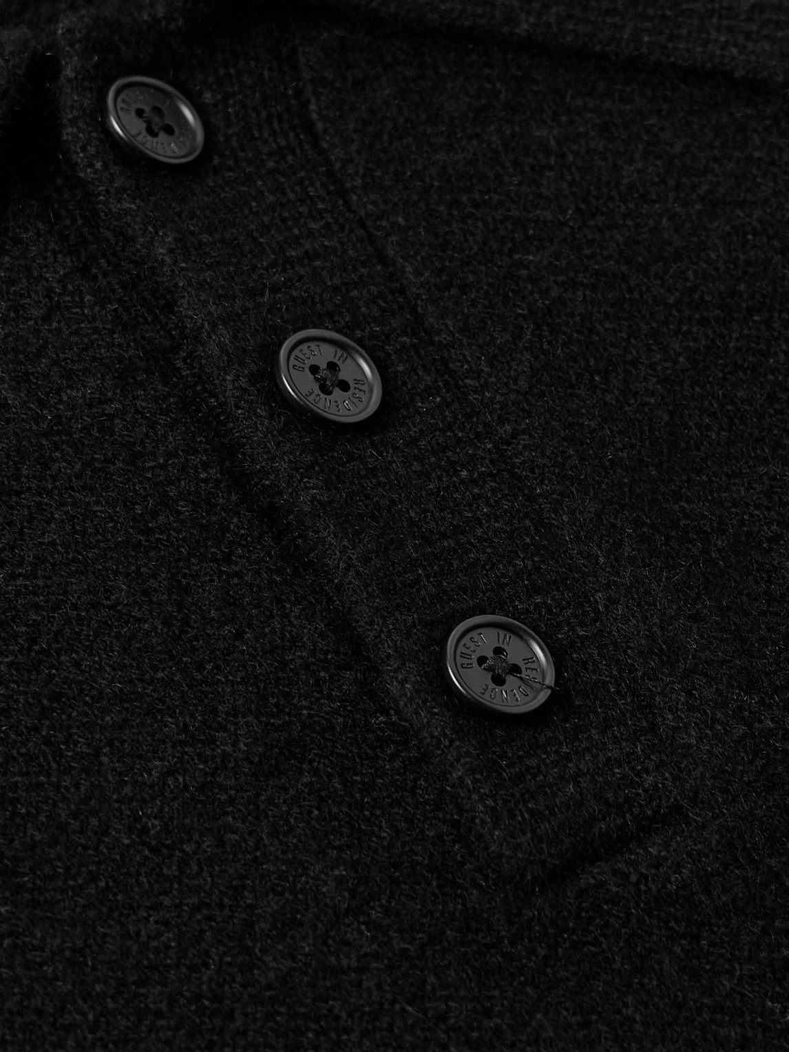 Guest In Residence Western Felt-trimmed Cashmere Shirt In Black