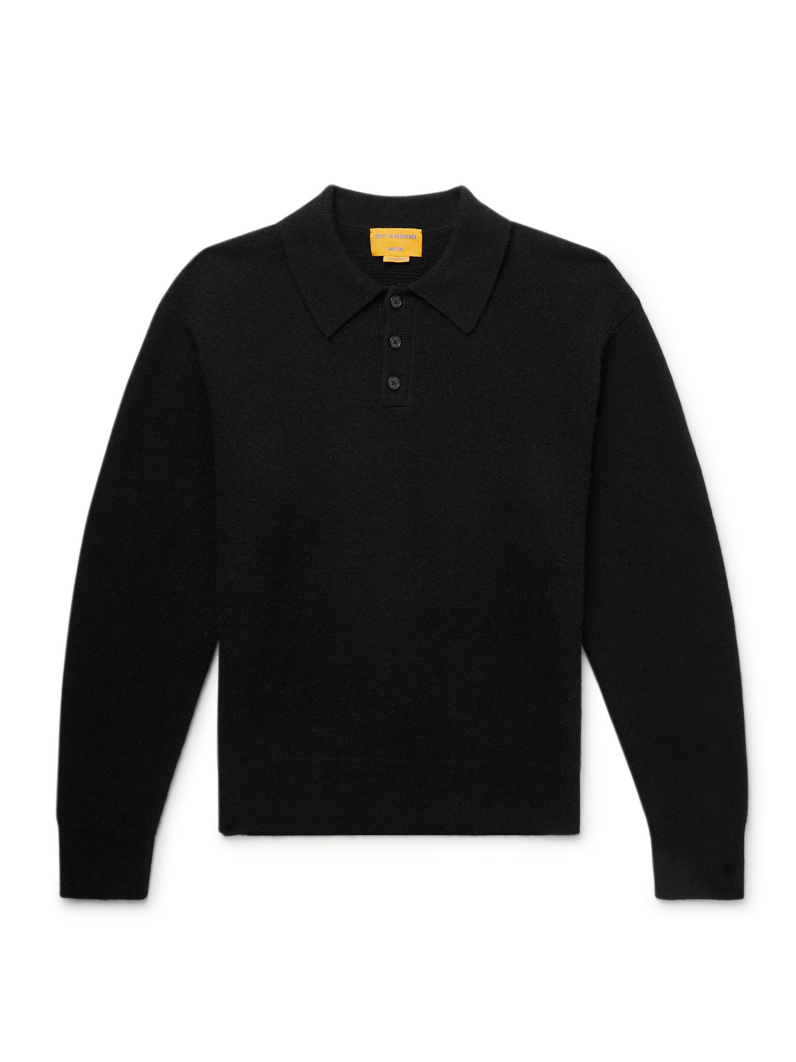 Guest In Residence Western Felt-trimmed Cashmere Shirt In Black