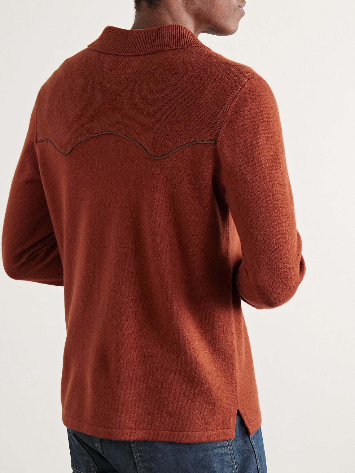 Guest In Residence Western Felt-trimmed Cashmere Shirt In Brown