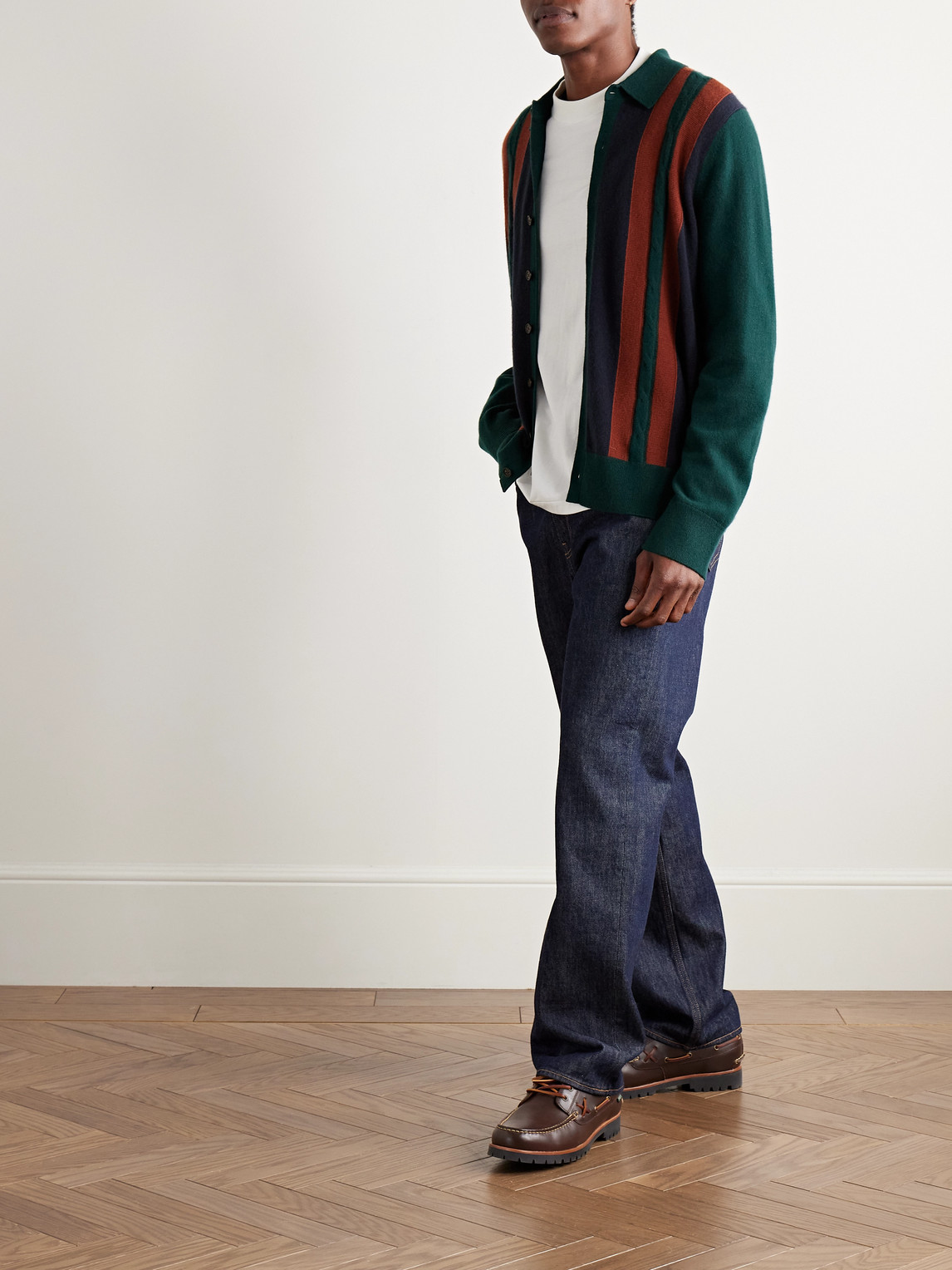 Guest In Residence Cable Plaza Striped Cashmere Shirt In Multi