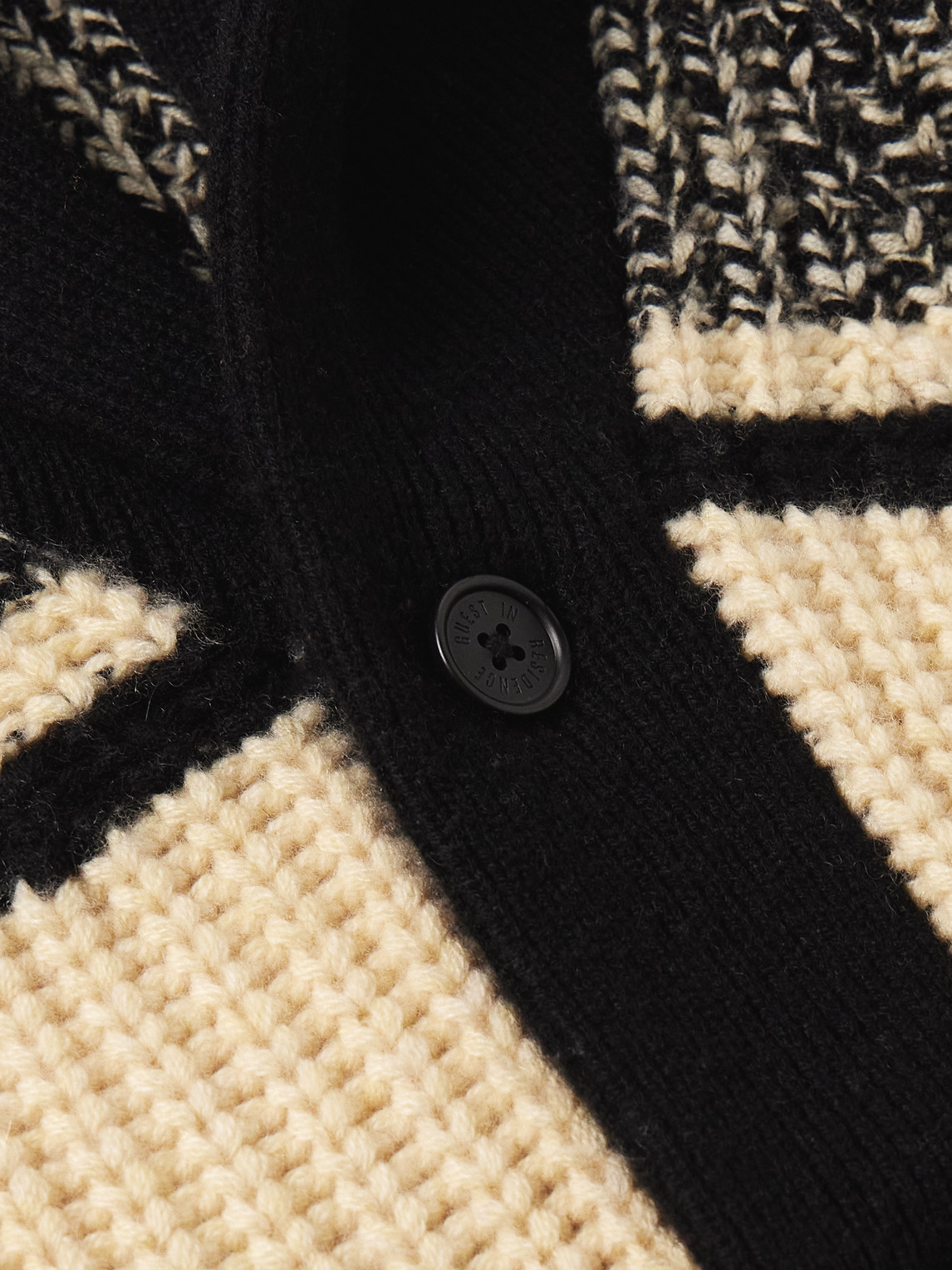 Guest In Residence Rodeo Shawl-collar Intarsia-knit Wool And Cashmere-blend Cardigan In Brown