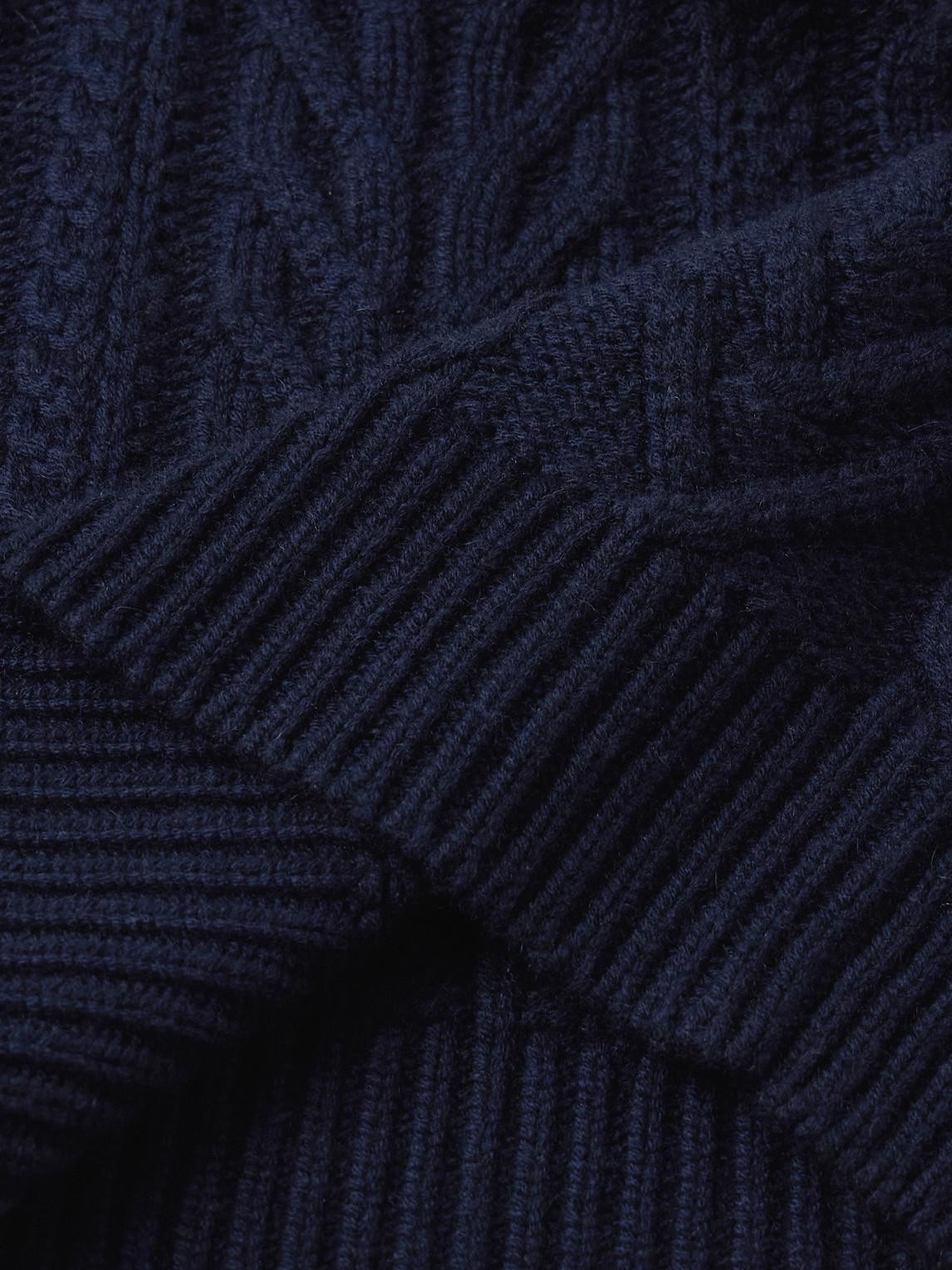 Guest In Residence Fisherman Cable-knit Wool And Cashmere-blend Sweater In Black