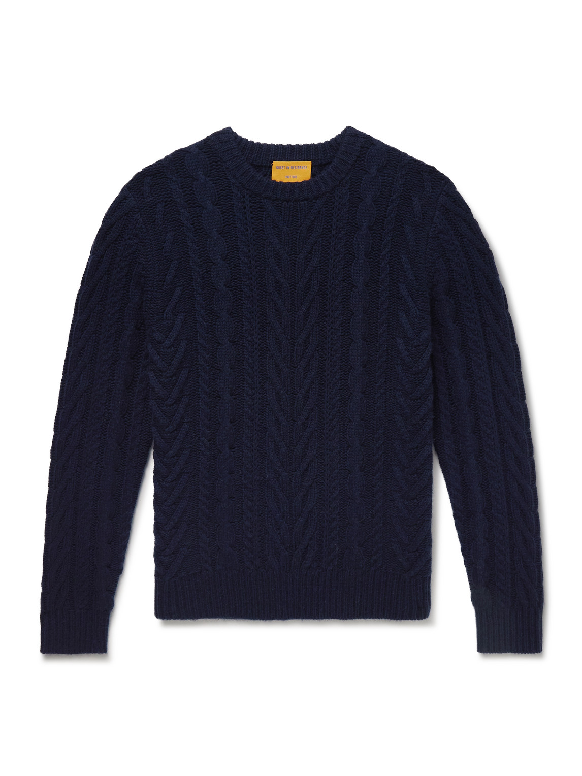Guest In Residence Fisherman Cable-knit Wool And Cashmere-blend Sweater In Black