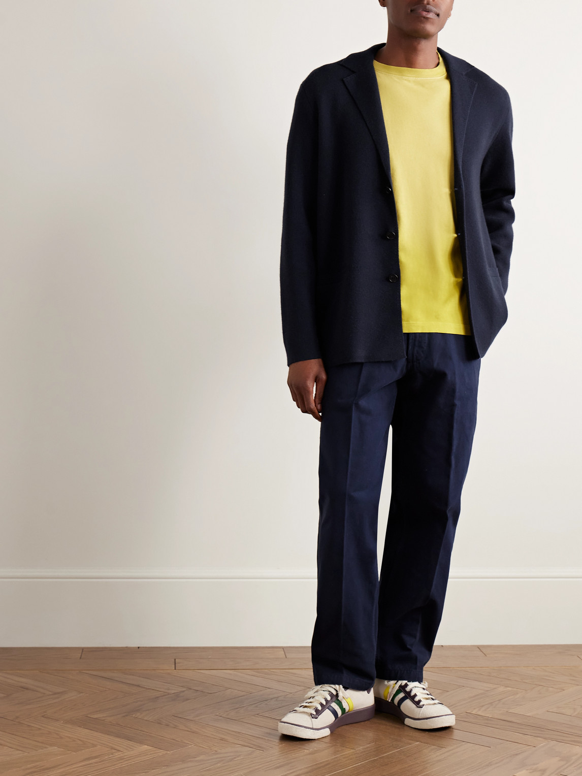 Guest In Residence Off Duty Unstructured Wool And Cashmere-blend Blazer In Blue