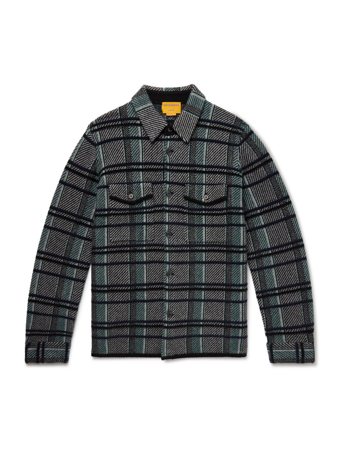 Guest In Residence Checked Cashmere Overshirt In Gray