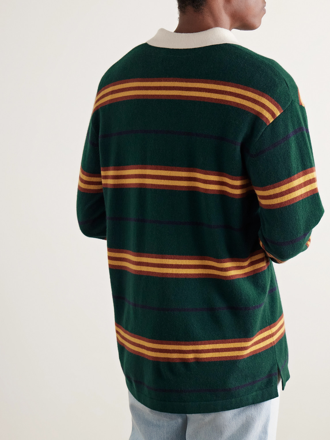 Guest In Residence Striped Cashmere Rubgy Holly Combo In Green