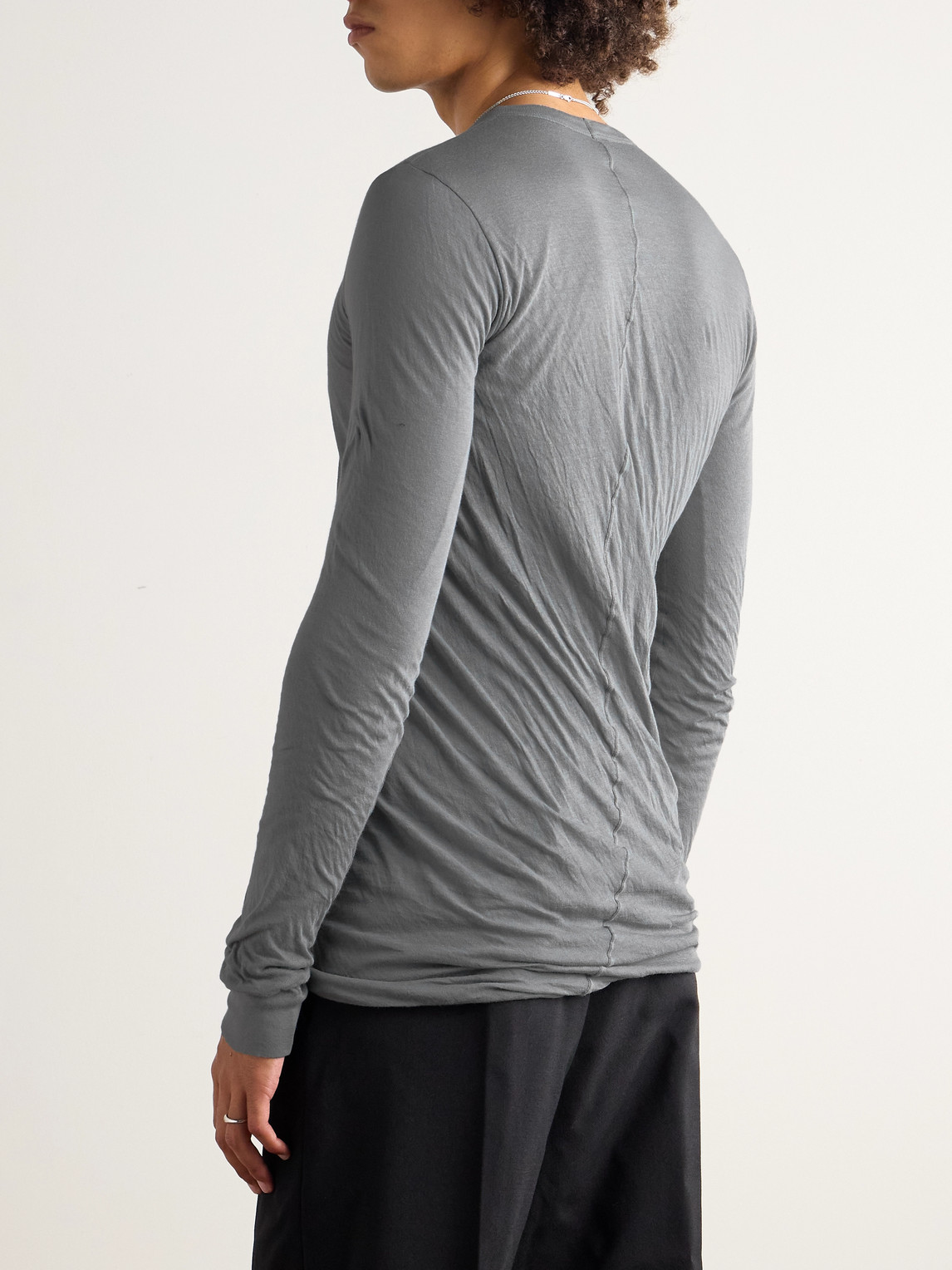 Rick Owens Slim-fit Unstable Organic Cotton-jersey T-shirt In Gray