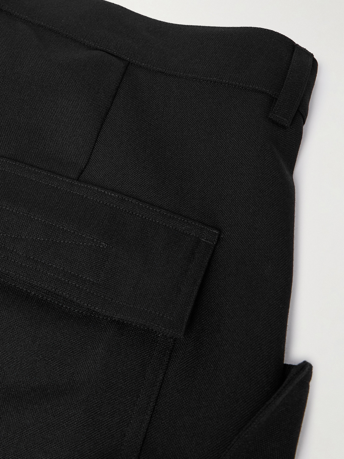 Rick Owens Stefan Wide-leg Grain De Poudre Wool Trousers In Black