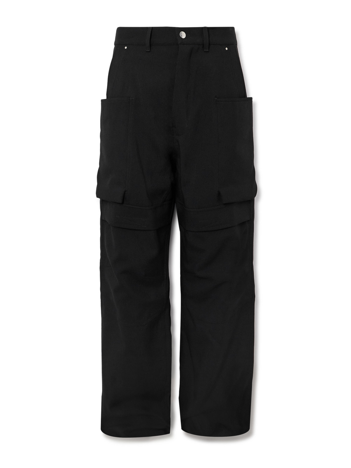 Rick Owens Stefan Wide-leg Grain De Poudre Wool Trousers In Black