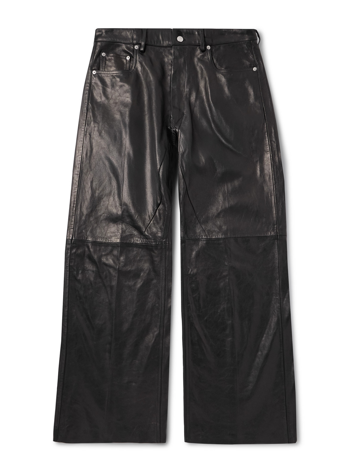 Rick Owens Geth Wide-leg Panelled Leather Trousers