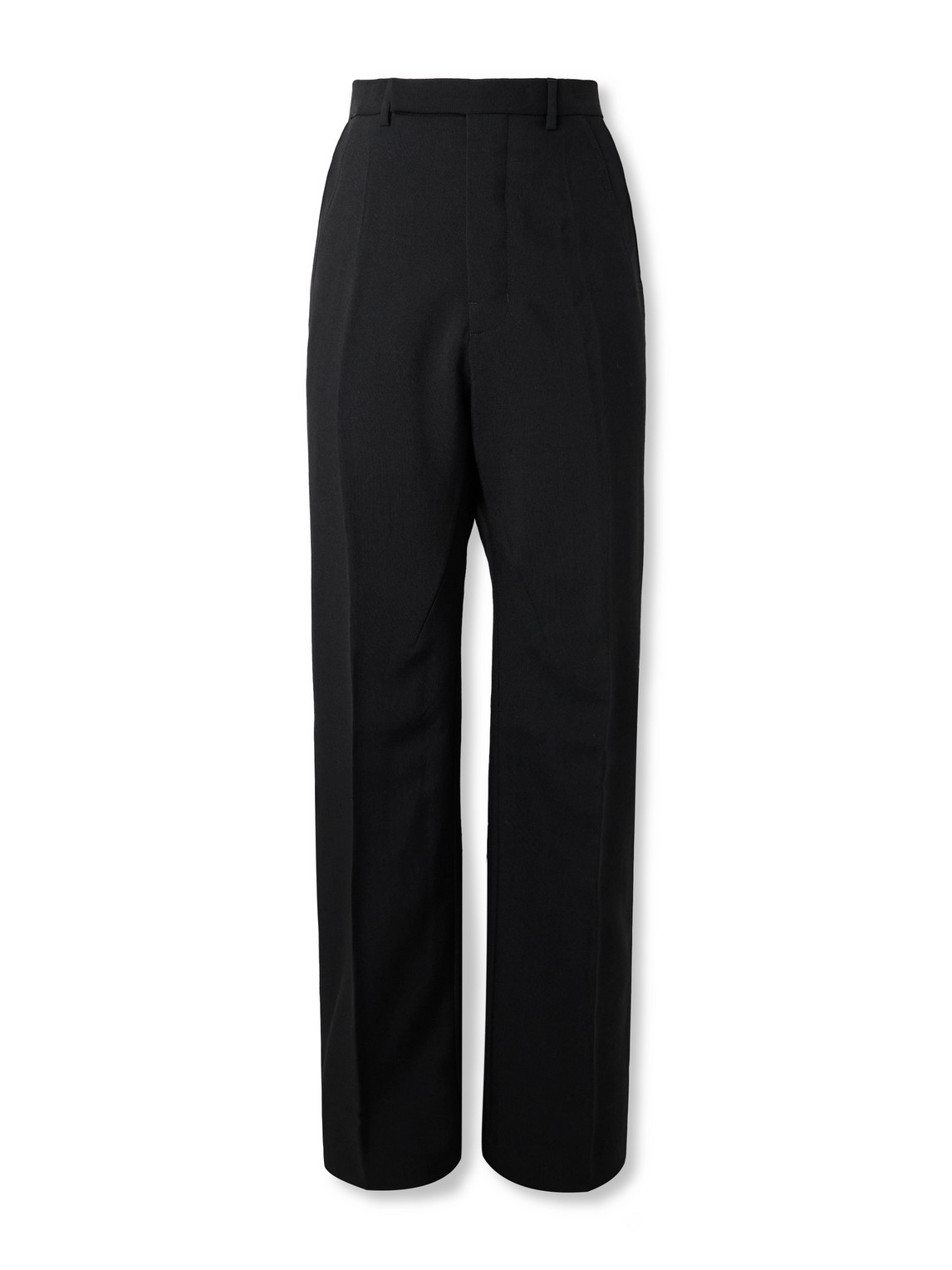 Rick Owens Geth Straight-leg Grain De Poudre Wool Trousers In Black