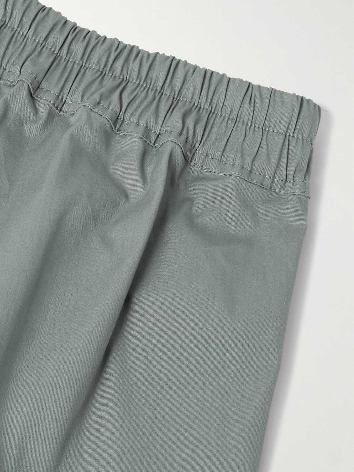 Rick Owens Straight-leg Cotton-blend Poplin Drawstring Shorts In Gray