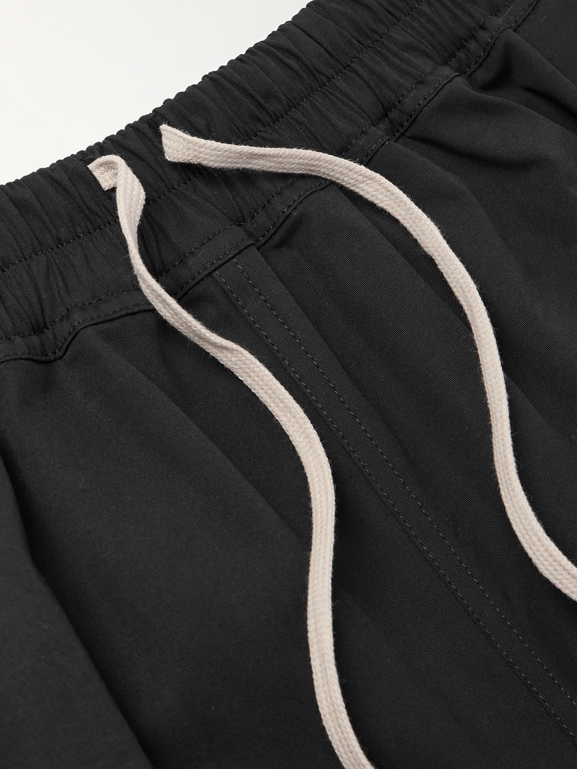 Rick Owens Straight-leg Stretch-cotton Poplin Drawstring Shorts In Black