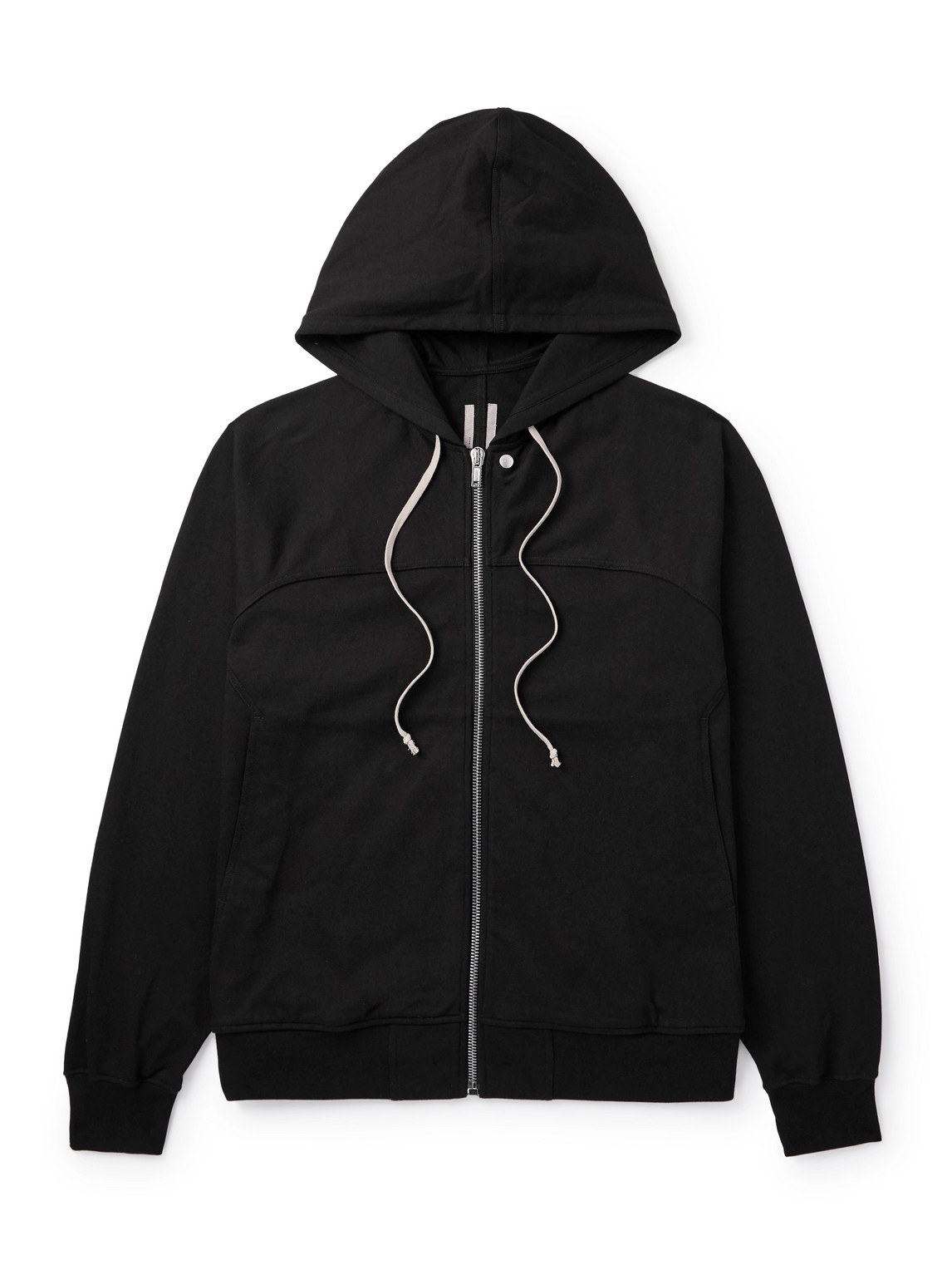 Rick Owens Cotton-jersey Zip-up Hoodie In Black