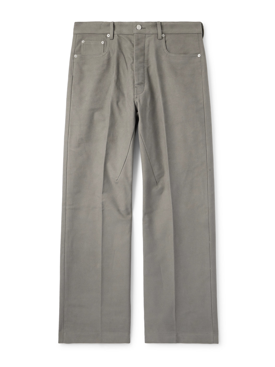 Geth Wide-Leg Brushed Organic Cotton-Twill Trousers