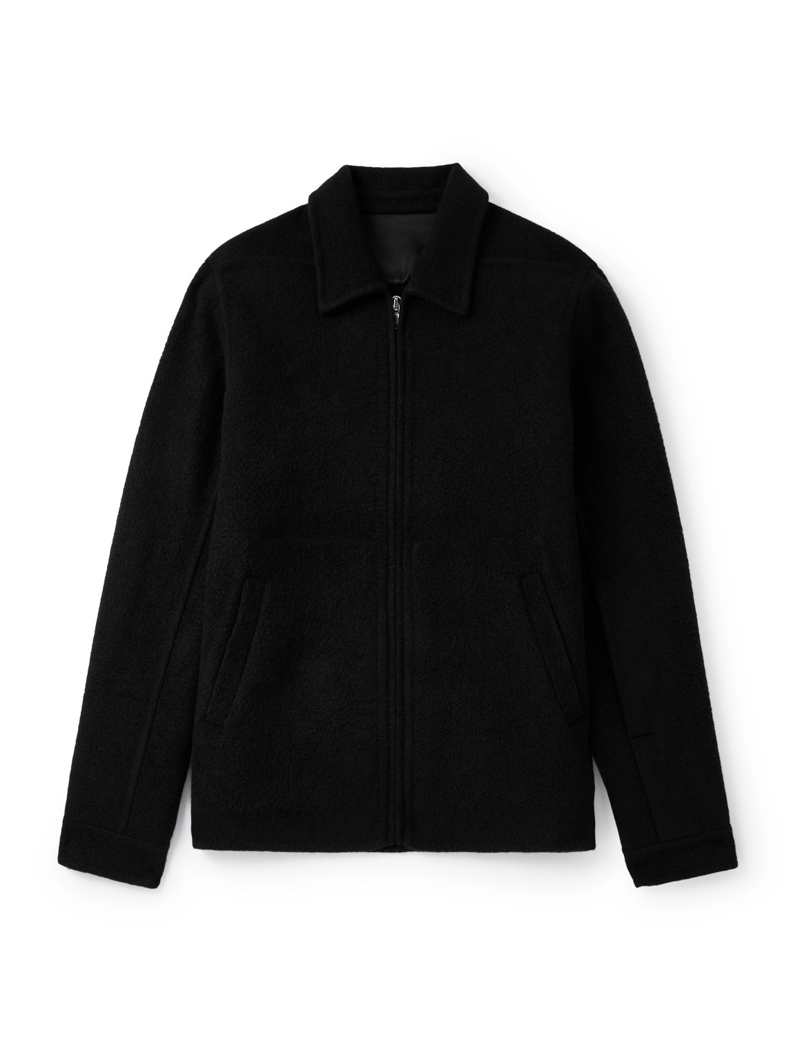 Rick Owens Brad Webbing-trimmed Double-faced Cashmere Bomber Jacket In Black