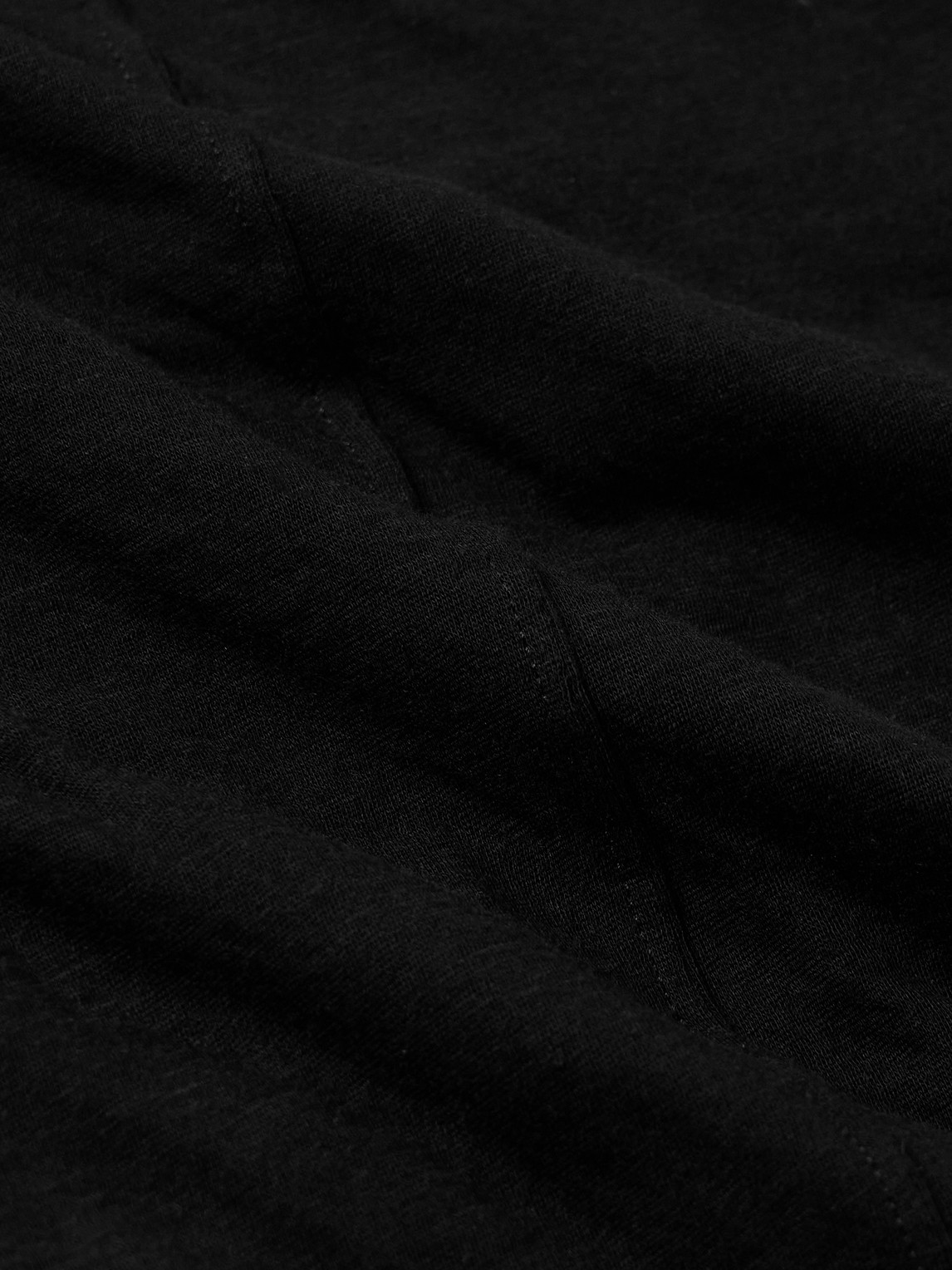 Rick Owens Double Ss Cotton T-shirt Draped Effect In Black