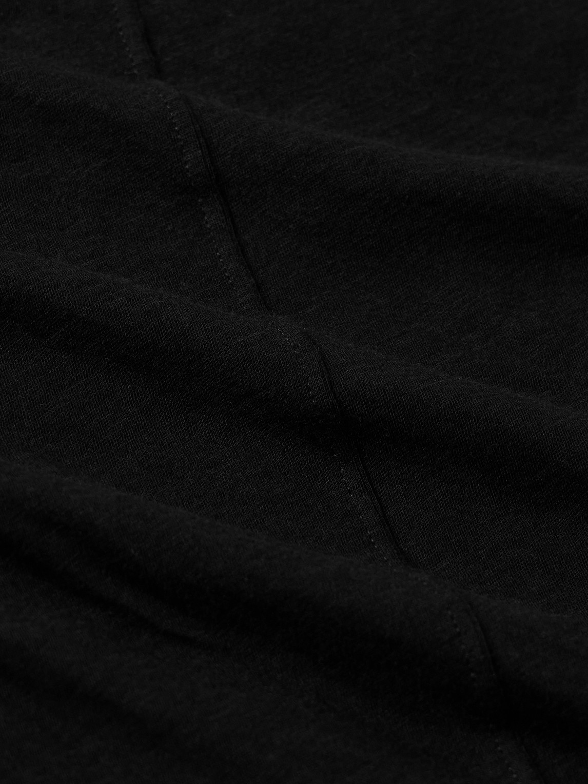 Rick Owens Forever Rib Ls T In Mini Rib Jersey In Black