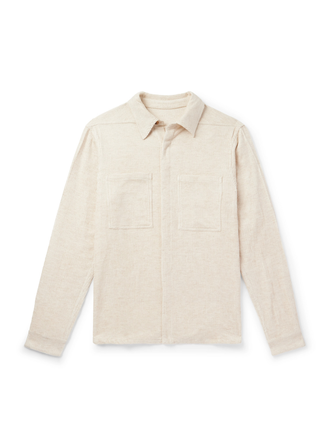 Rick Owens Cotton And Linen-blend Corduroy Shirt In White