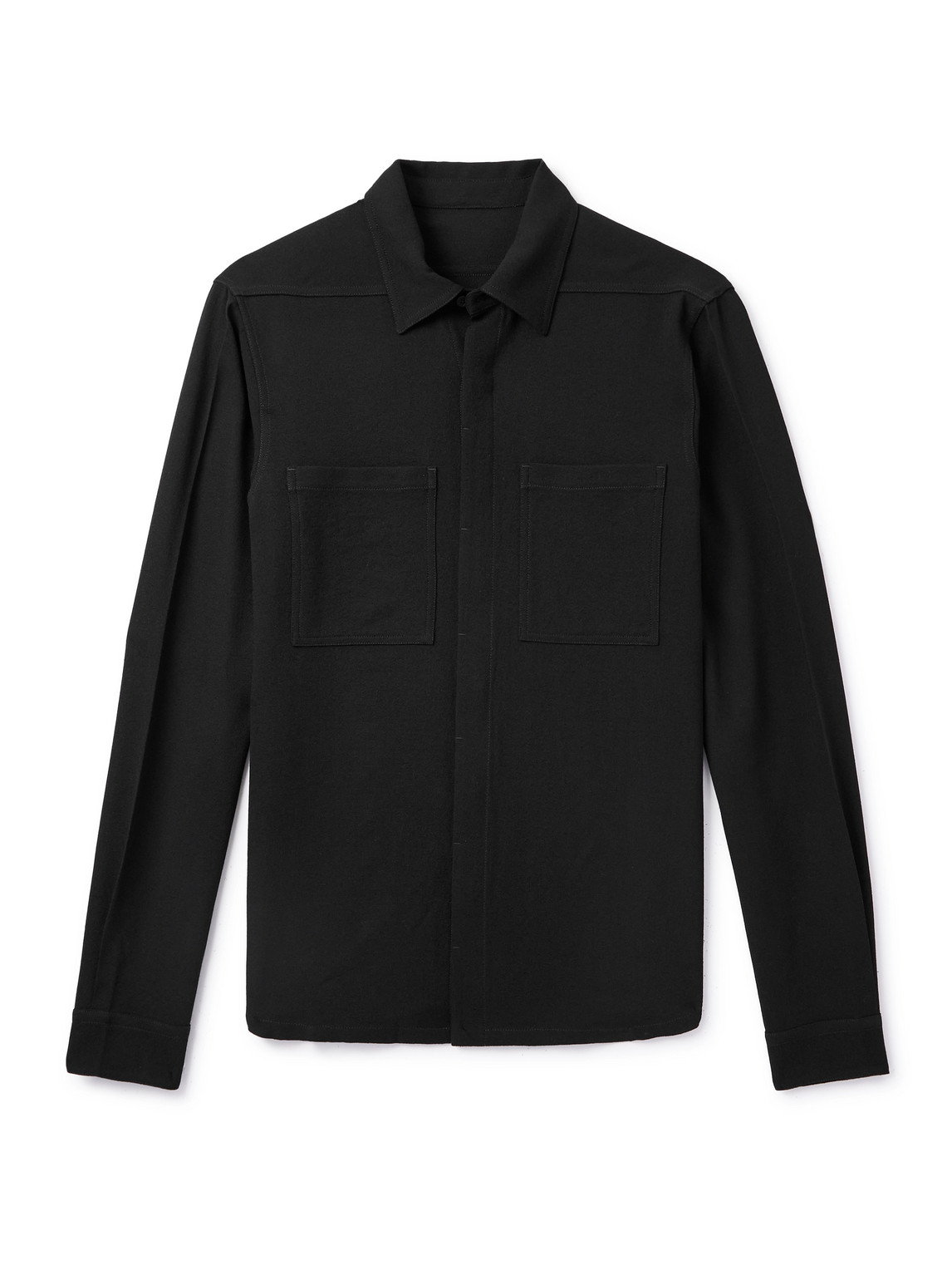 Rick Owens Wool-crepe Shirt In Black
