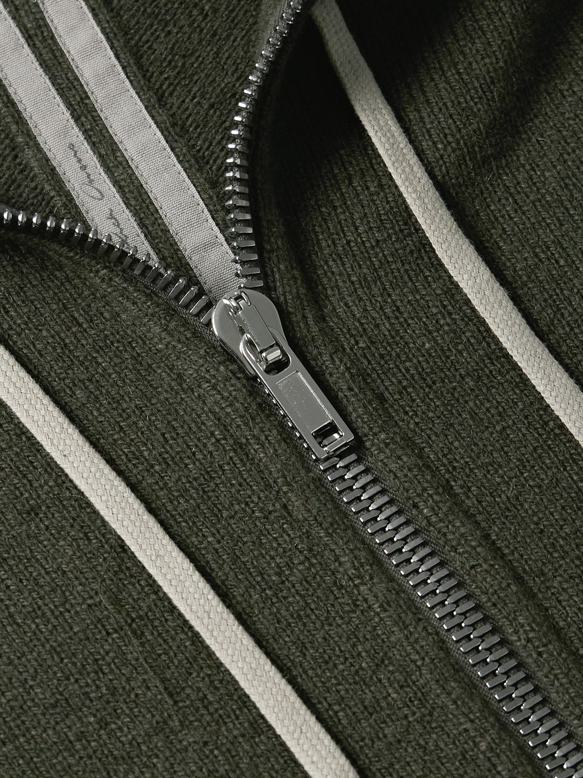 Rick Owens Boiled Cashmere And Wool-blend Zip-up Hoodie In Green